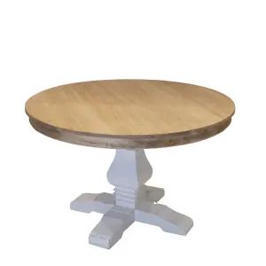 MF Belgie Recycled Timber Pedestal Leg Round Dining Table thumbnail 6