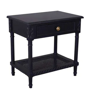 DA Polo 1 Drawer Black Bedside Table thumbnail 1