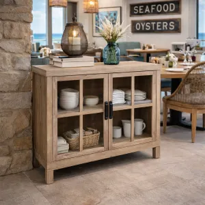 MF Recycled Elm Timber with 2 Glass Door Cabinet thumbnail 7