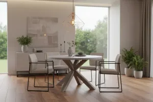 VI LIberty Concrete Top Timber Base Round Dining Table thumbnail 3