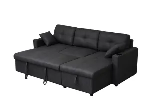 BT Romy Fabric Upholstered 2 Seater Sofa Bed with Storage Chaise thumbnail 11