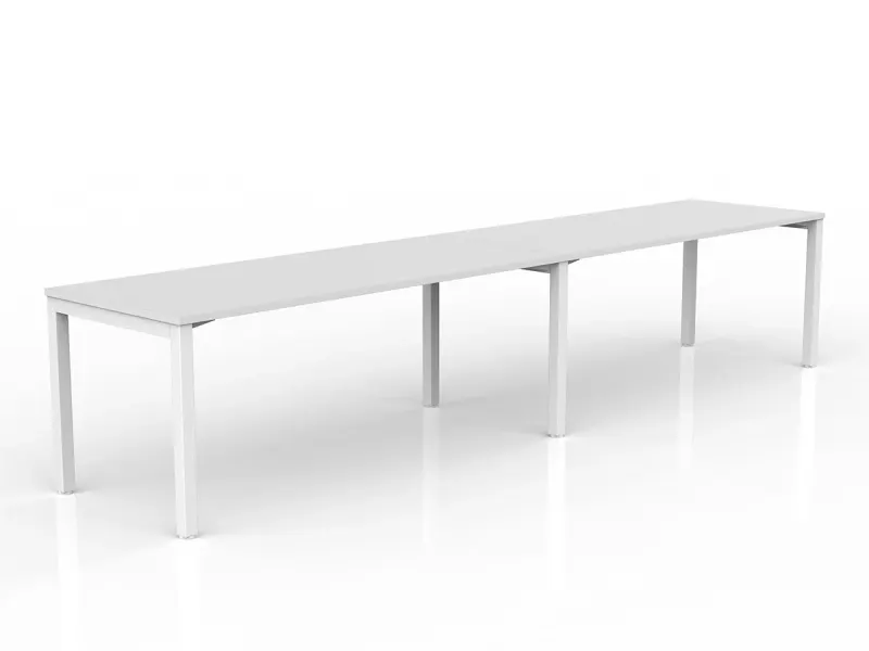 OL Axis 2-User Single Sided Desk – White Top White Frame