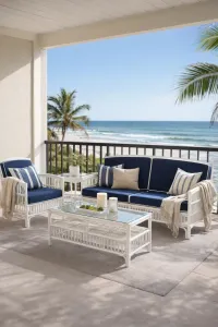 CR Americana Rattan with Glass Top Coffee Table thumbnail 3