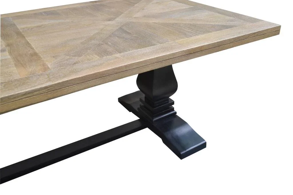 VI Velino Solid Timber Bluster Leg Dining Table