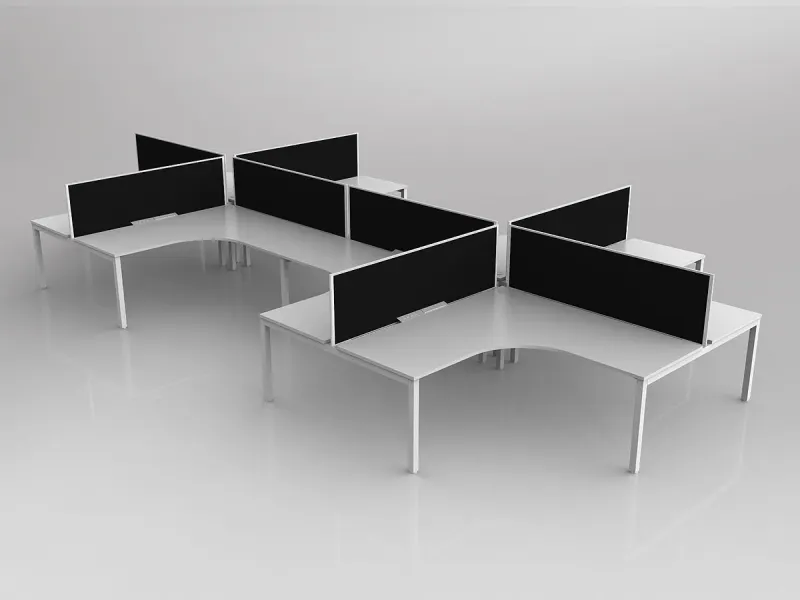 OL Axis 8 User 90° Workstation with Screen - Splice Fabric
