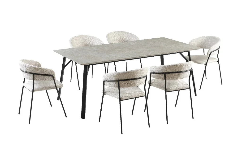 VI Primo Fabric Upholstered Metal Leg Dining Chair thumbnail 8