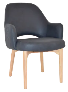 EZ Albury Solid Natural Stained Timber Upholstered Hospitality Dining Armchair - XL thumbnail 19