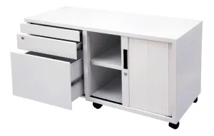 RL Go Steel Lockable 2 Drawer 1 File Drawer Tambour Door Mobile Caddy thumbnail 5