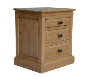 VI Provincial Solid Timber 3 Drawer Bedside Table thumbnail 1