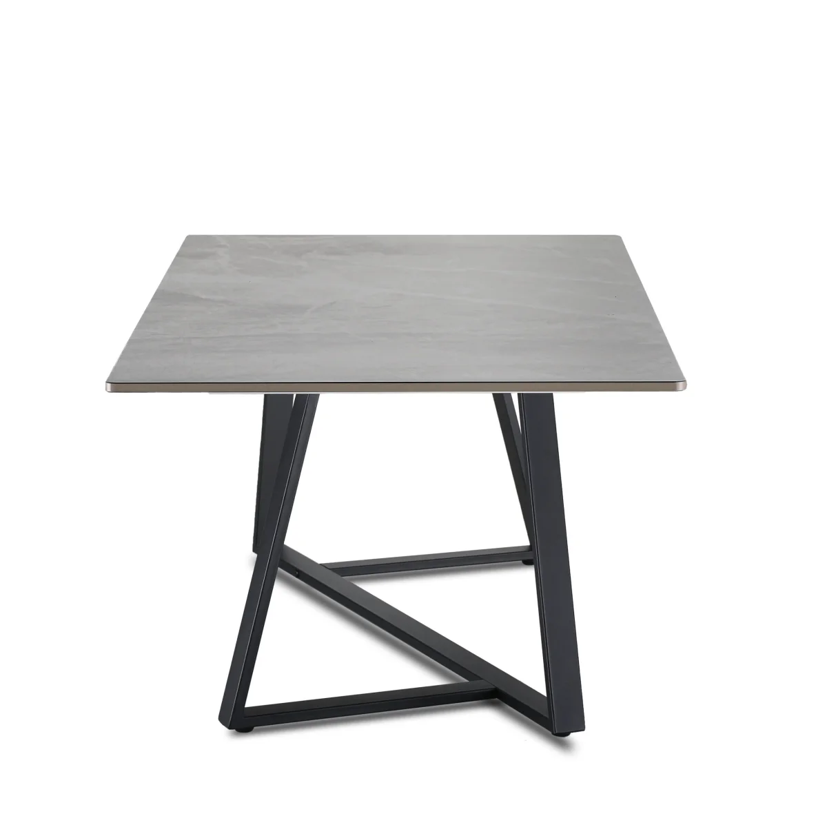 RL Piedra Grey Marble Look Stone Top Metal Leg Coffee Table
