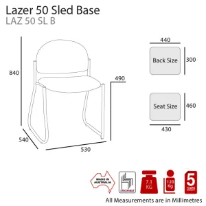 MA Lazer 50 Fabric or Vinyl Upholstered Sled Base Visitor Chair thumbnail 2