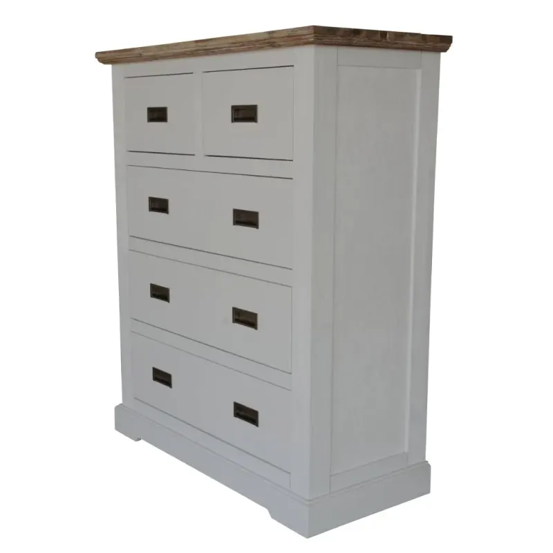 VI Folkestone Solid Timber 2 Over 3 Drawers Tallboy