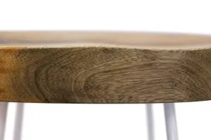 VI Tractor Solid Timber Top White Metal Base Barstool thumbnail 5
