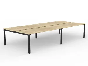 OL Axis 4-User Double Sided Workspace – Oak Top with Black Frame thumbnail 13