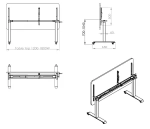 RL Boost Crank Flip Top Height Adjustable Table with Castors thumbnail 3