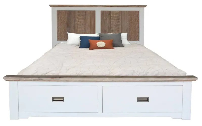 VI Folkestone Solid Timber Bed with 2 Footend Drawers