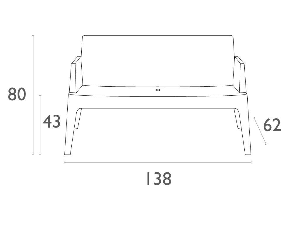 FL Siesta Box Outdoor Sofa
