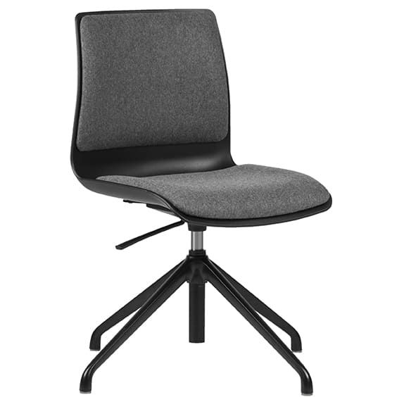 ST Pod Black Plastic Shell Upholstered Boardroom Chair with Castor