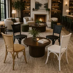 MF Provincial Oak Timber Frame with Rattan Dining Chair thumbnail 4