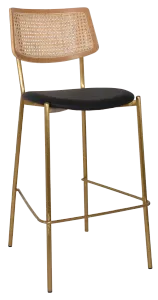 EZ Texas Metal Leg Rattan Back Barstool - Natural thumbnail 16