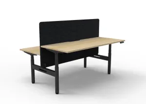 RL Halo+ Height Adjustable Back to Back 2 User Workstation with Black Eco Panel Screen thumbnail 2