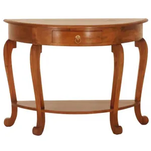 CT Cabriol Leg Solid Timber 1 Drawer Half Round Sofa Table thumbnail 4