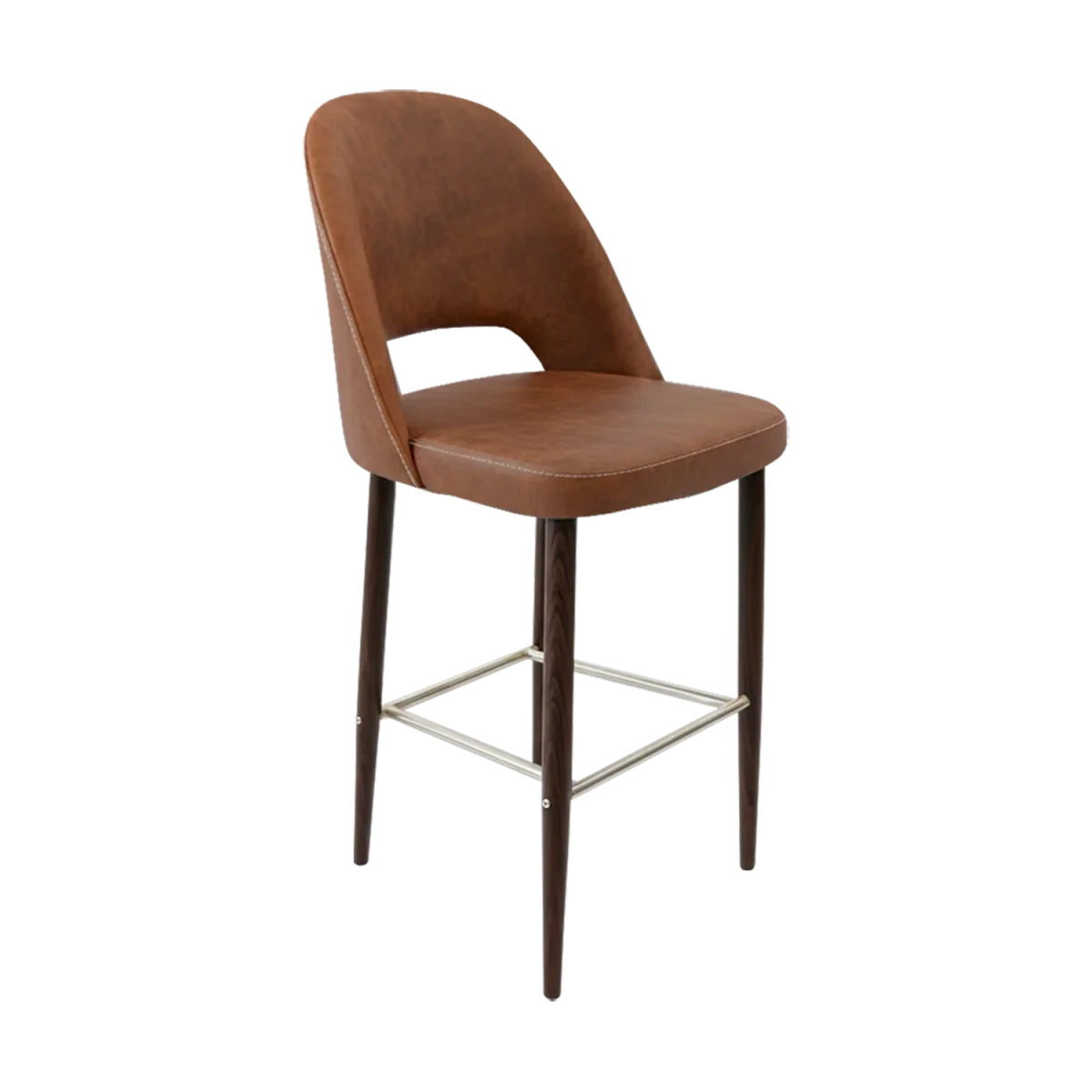 FL Orleans Crescent Upholstered Seat Aluminium Frame Hospitality Barstool