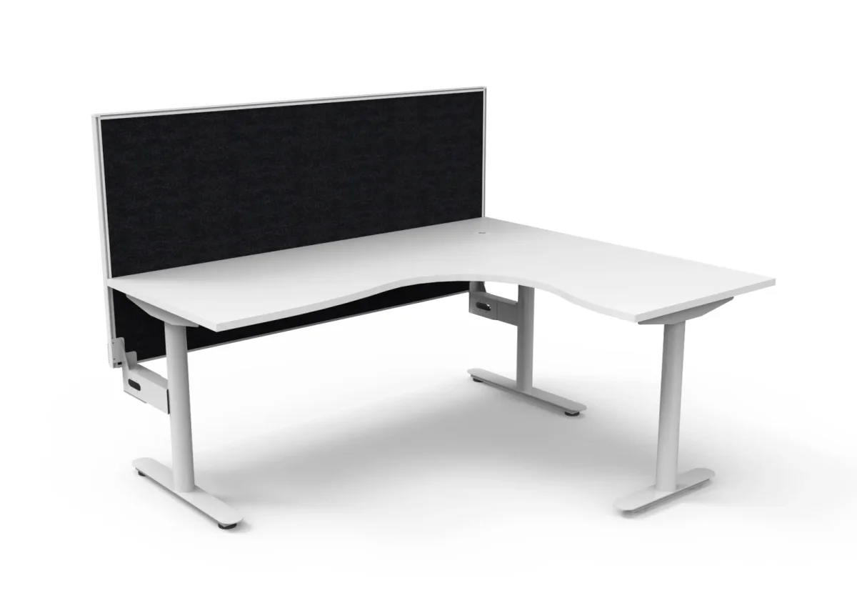 RL Halo Static Corner Workstation with Aluminium Framed Screen