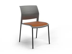 OL Game 4 Legs Upholstered Seat Visitor Stacking Chair - Charcoal Shell thumbnail 10
