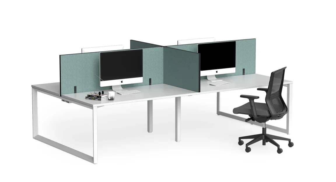 OL Edge25 Frame Mounted Screen for Fixed Height Single Sided Desk - Black Frame