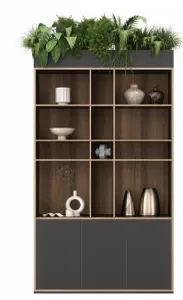 DD Grid Line 3 Door Cupboard Display Unit with Planter Box thumbnail 1