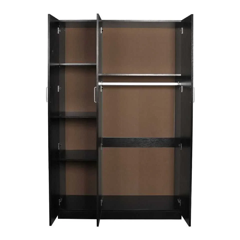 HE Randwick 3 Door 4 Shelf Cupboard with Mirror and Hanging Rail