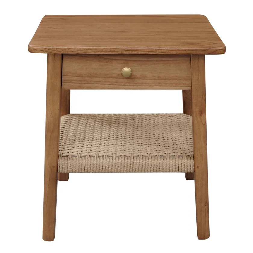 CT Kelly Solid Timber Papercord 1 Drawer Bedside Table