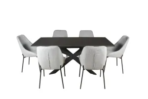 VI Iza Metal Leg Ceramic Top Extandable Dining Table thumbnail 5