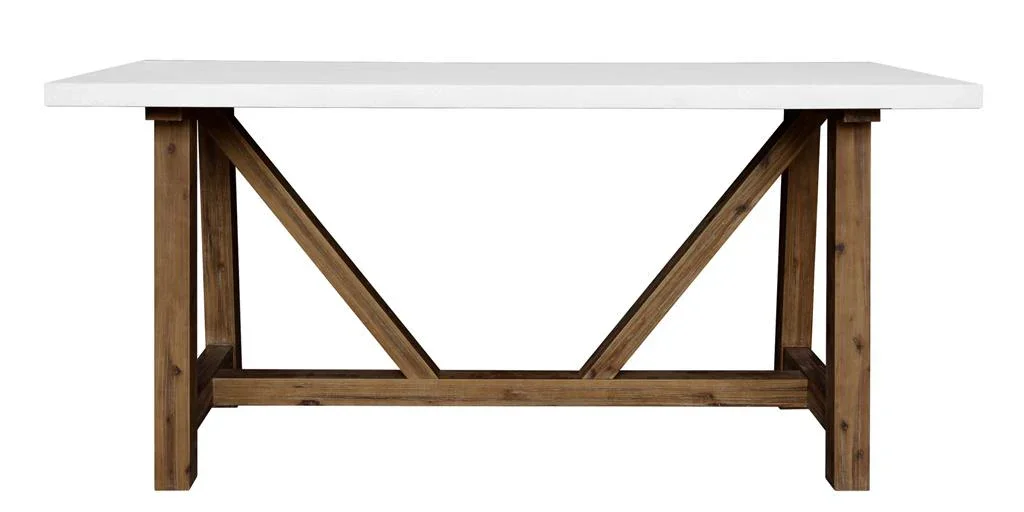VI Estrella Timber Leg Polycement Top Outdoor Bar Table