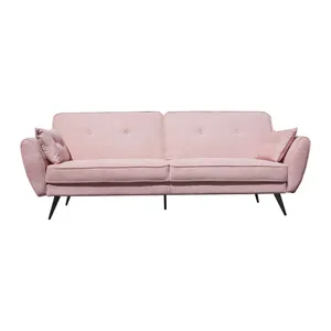 HE Elena Fabric Upholstered Metal Leg 3 Seater Sofa Bed thumbnail 1