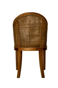 CR Alabama Timber Framed Rattan Back Fabric Seat Dining Chair thumbnail 9