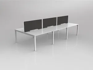 OL Axis 6 User Double Sided Workstation with Screen - Splice Fabric thumbnail 2