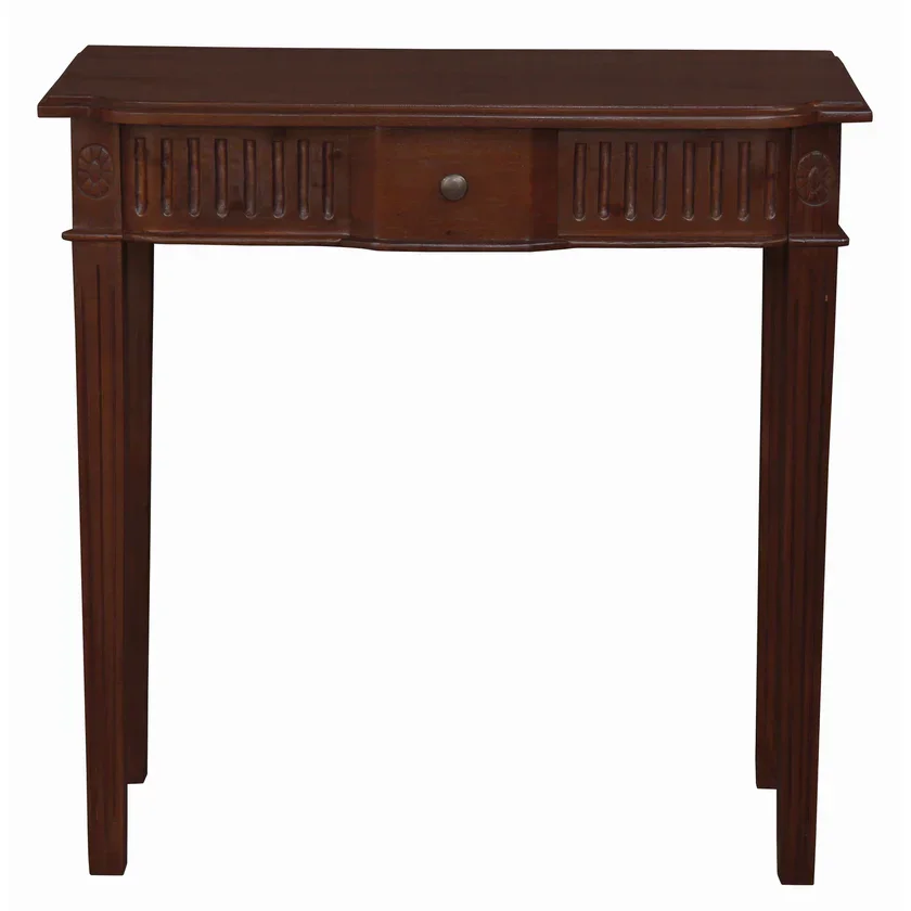 CT Milly Solid Timber 1 Drawer Carved Hall Table
