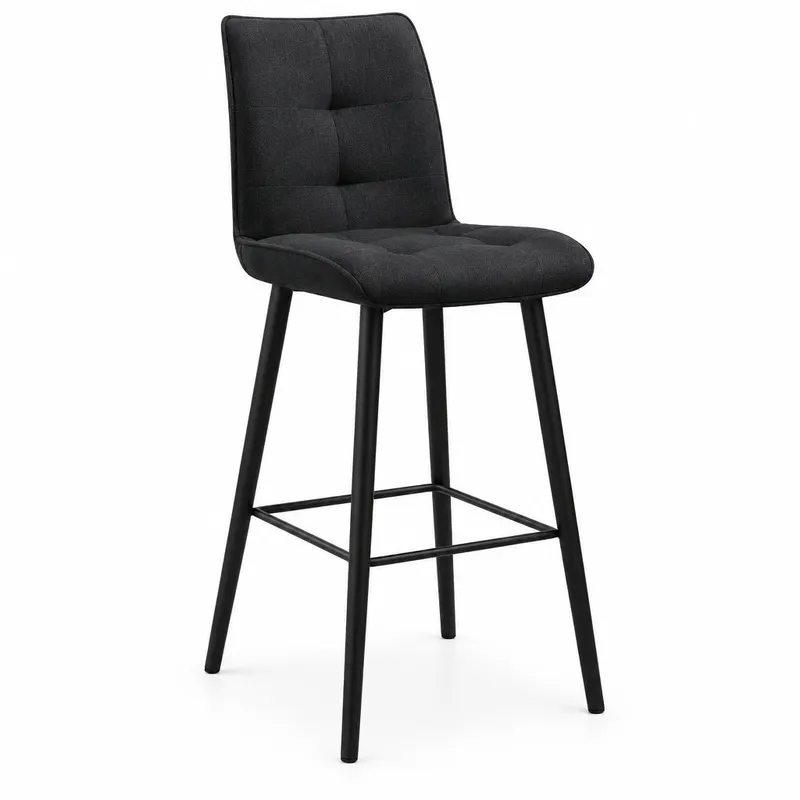 MD Poissy Fabric Upholstered Bar Stool - Midnight
