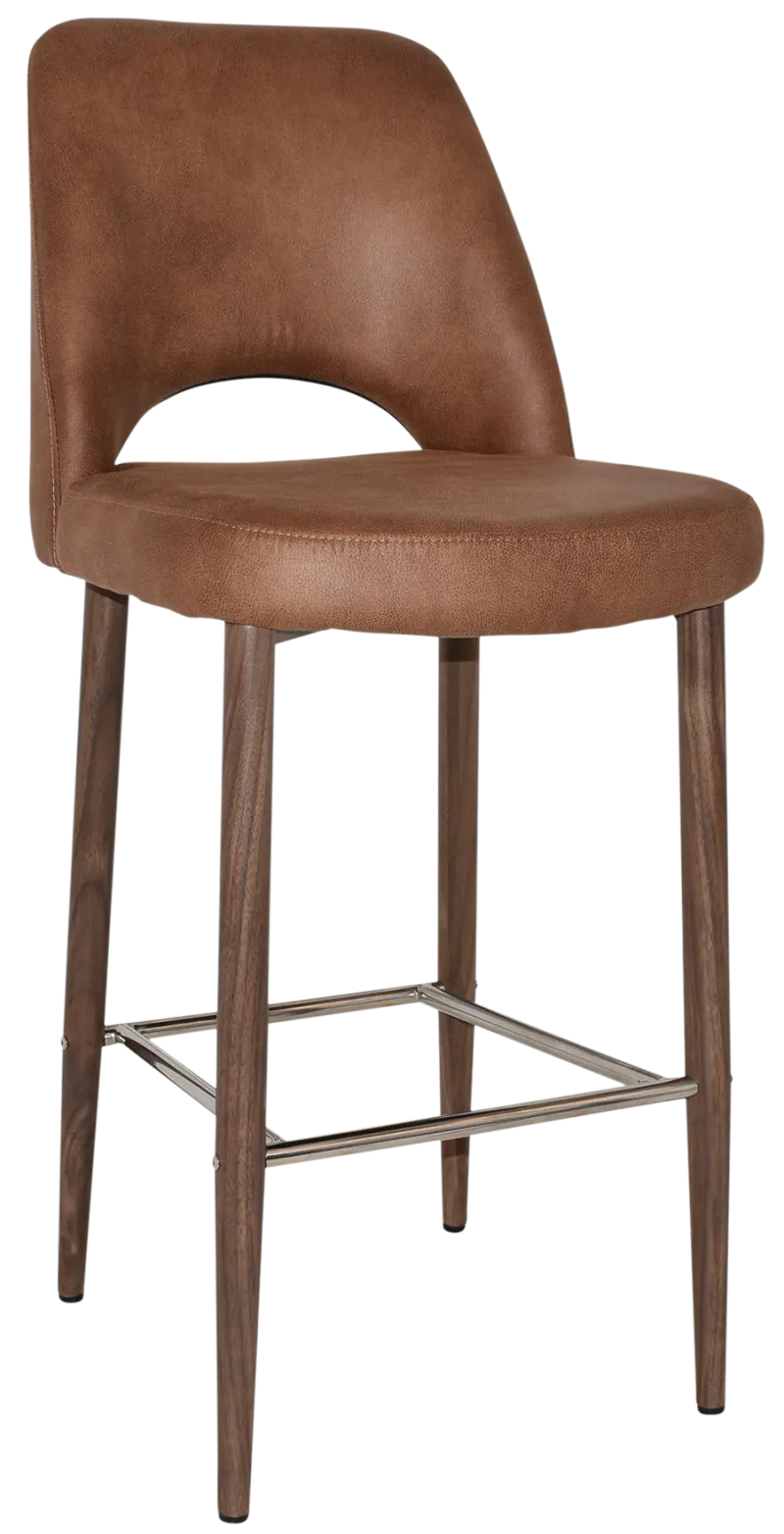 EZ STOOL ALBURY SIDE 750 METAL LIGHT WALNUT