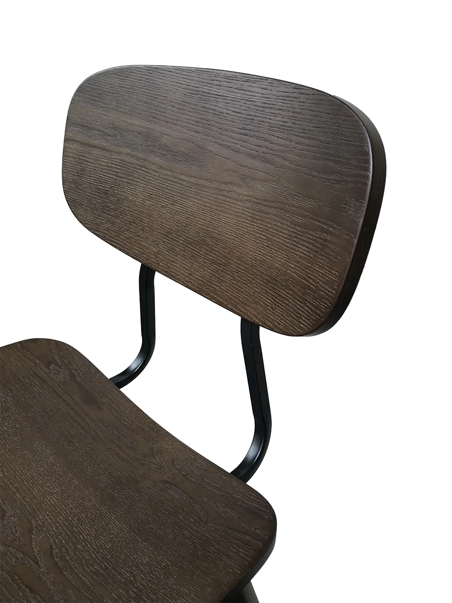 EZ STOOL VINTAGE METAL BLACK - WALNUT