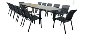 VI Icaria Extendable Dining Table & 12 Chairs Outdoor Dining Setting thumbnail 1
