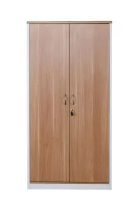 GP Office 2 Door Cabinet - Virginia Walnut with White thumbnail 3