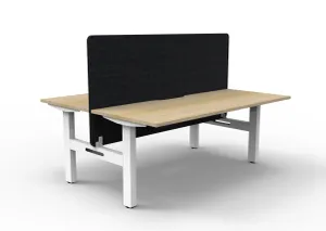 RL Boost Static 2-User Double Sided Workstation with Black Eco Panel Screen thumbnail 7