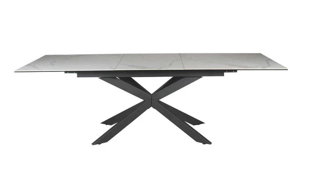 VI Iza Metal Leg Ceramic Top Extandable Dining Table