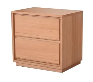 MD Moni Solid Timber 2 Drawer Bedside Table thumbnail 1