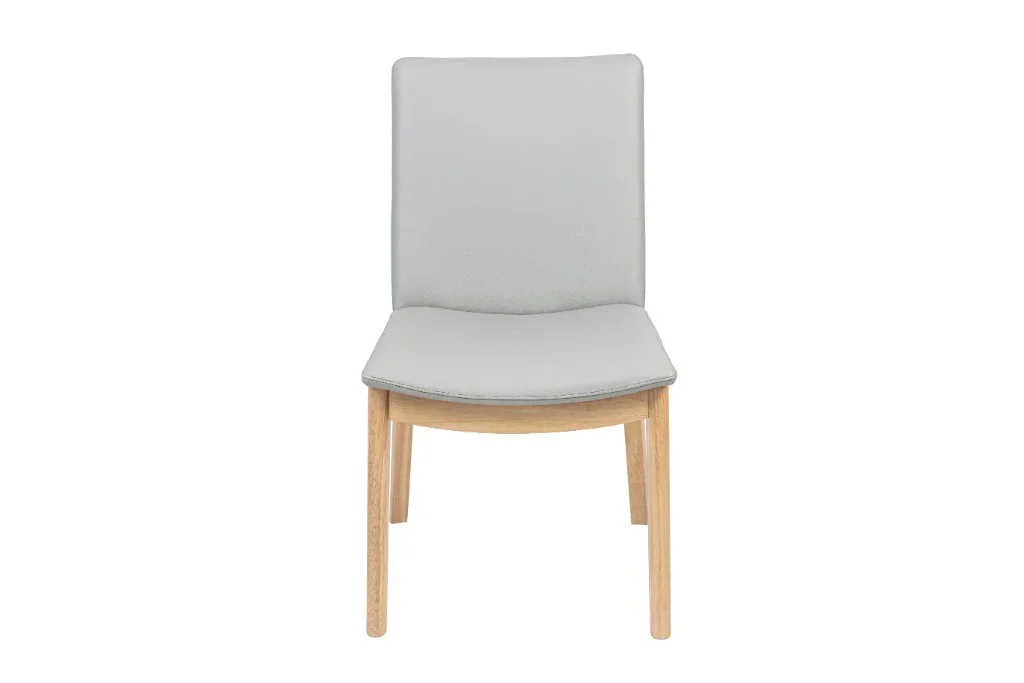 VI Boca Genuine Leather Upholstered Timber Leg Dining Chair