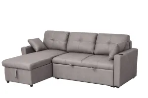 BT Romy Fabric Upholstered 2 Seater Sofa Bed with Storage Chaise thumbnail 6