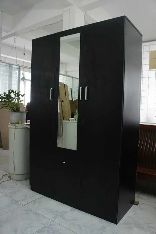 HE Randwick 3 Door 2 Drawer Wardrobe with Mirror and Hanging Rail